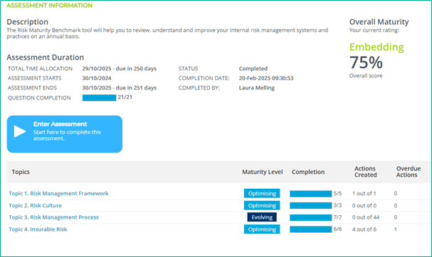 Risk Maturity Benchmark – client user guide - illustration 21