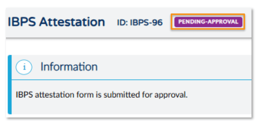 Attestation form - pending approval