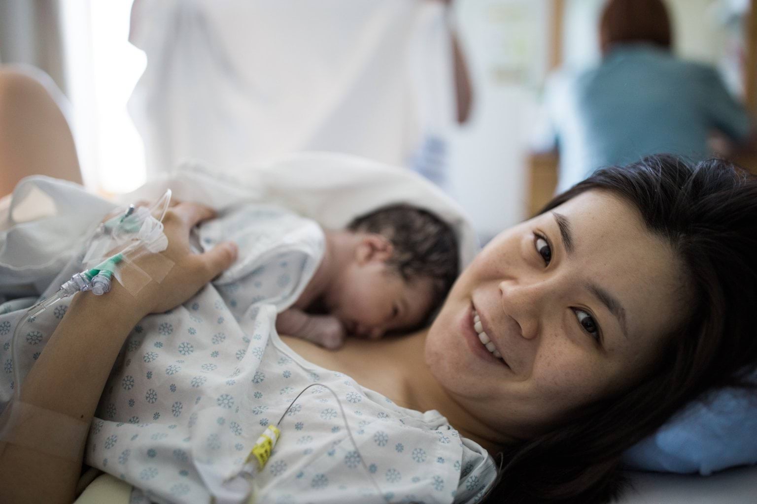 Mother with newborn baby