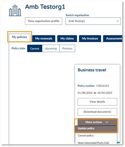 How do I update an existing policy online - illustration 01