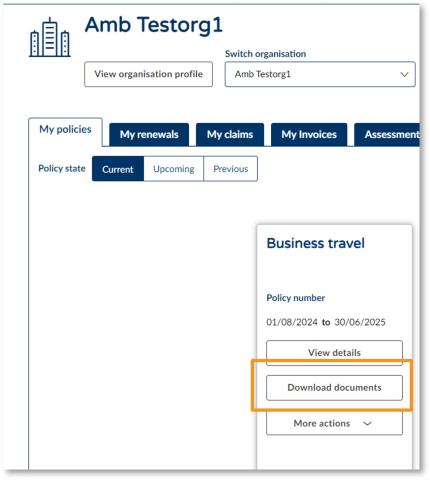 How do I view my policy and download documents illustration 03