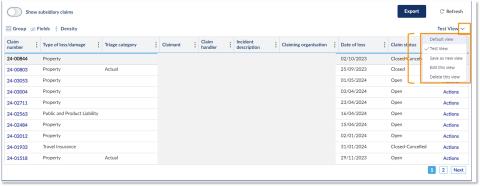 How do I filter ‘My claims’ and save different ‘My claims’ views - illustration 15